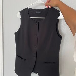 Black Sleeveless Button Down Shirt